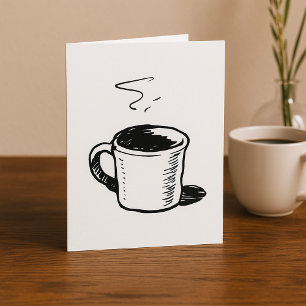 Hand getrokken koffie Mok schets minimalistisch Kaart