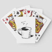 Hand getrokken koffie Mok schets minimalistisch Pokerkaarten (Achterkant)