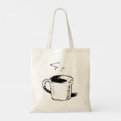 Hand getrokken koffie Mok schets minimalistisch Tote Bag (Achterkant)
