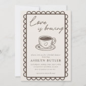 Hand getrokken koffie thema bruids douche uitnodig kaart (Voorkant)