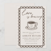 Hand getrokken koffie thema bruids douche uitnodig kaart (Voorkant / Achterkant)