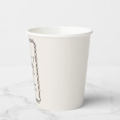 Hand getrokken koffie thema Vrijgezellenfeest papi Papieren Bekers (Links)