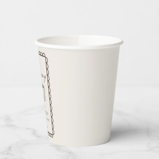 Hand getrokken koffie thema Vrijgezellenfeest papi Papieren Bekers (Links)