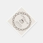 Hand getrokken koffie thema Vrijgezellenfeest serv Servet (Hoek)