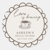 Hand getrokken koffie thema Vrijgezellenfeest Stic Ronde Sticker (Voorkant)