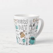 Hand getrokken koffiekopjes latte mok (Rechterhoek)