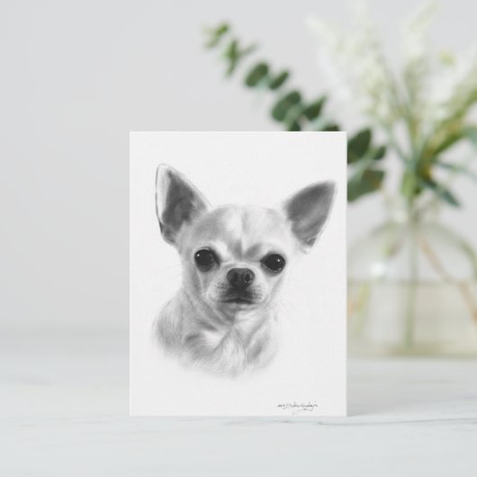Hand getrokken kortharige Chihuahua Briefkaart (Staand voorkant)