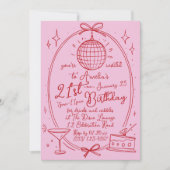 Hand getrokken krabbel cocktail 21st elke leeftijd kaart (Voorkant)