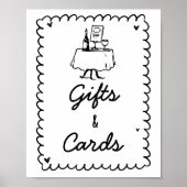 Hand getrokken krabbel cocktail cadeau en Kaarten Poster (Voorkant)