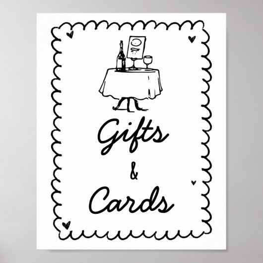 Hand getrokken krabbel cocktail cadeau en Kaarten Poster (Voorkant)