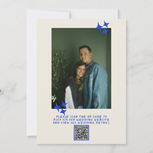 Hand getrokken krabbel eigenzinnige QR-code foto b Kaart (Achterkant)