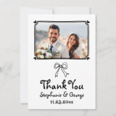 Hand getrokken krabbel grillige foto bruiloft bedankkaart (Voorkant)