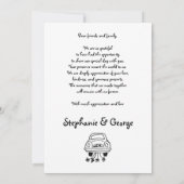 Hand getrokken krabbel grillige foto bruiloft bedankkaart (Achterkant)