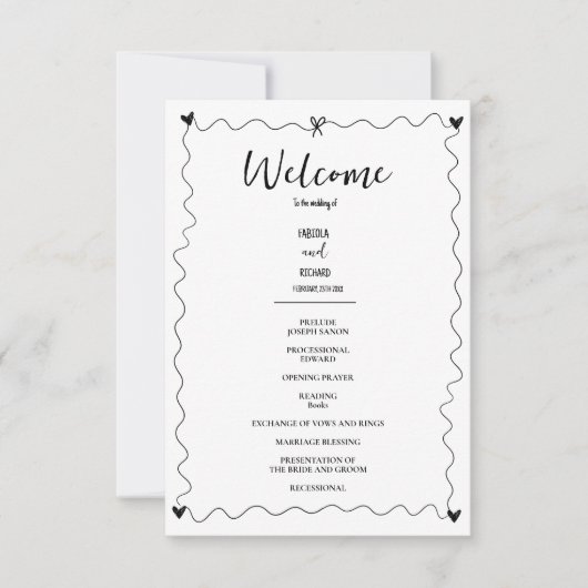 Hand getrokken krabbel illustraties bruiloft progr (Voorkant)