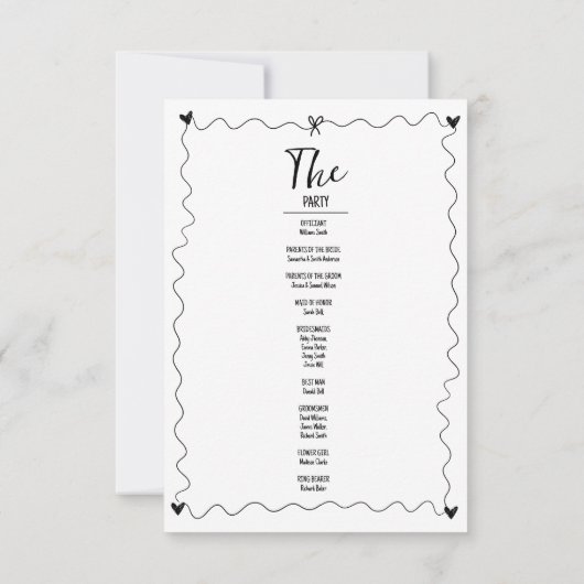 Hand getrokken krabbel illustraties bruiloft progr (Achterkant)