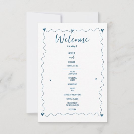 Hand getrokken krabbel illustraties bruiloft progr (Voorkant)