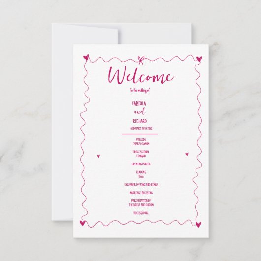 Hand getrokken krabbel illustraties bruiloft progr (Voorkant)