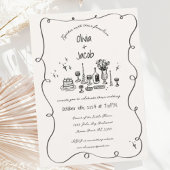 Hand getrokken krabbel kronkelen plezier boog brui kaart