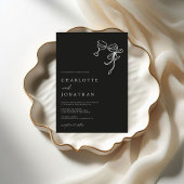 Hand getrokken krabbel moderne zwarte bruiloft kaart