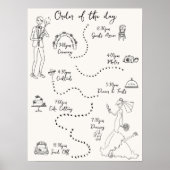 Hand getrokken krabbel retro bruiloft tijdlijn poster (Voorkant)