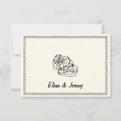 Hand getrokken krabbel  schets Franse bruiloft Bedankkaart (Achterkant)