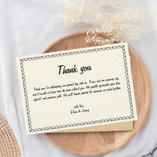 Hand getrokken krabbel  schets Franse bruiloft Bedankkaart