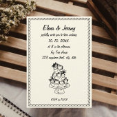 Hand getrokken krabbel  schets Franse bruiloft Kaart