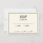 Hand getrokken krabbel  schets Franse bruiloft RSVP Kaartje (Voorkant)