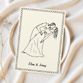 Hand getrokken krabbel schets Franse bruiloft Save The Date