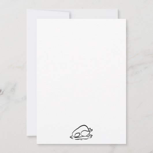 Hand getrokken krabbel Thanksgiving Dinner Invitat Kaart (Achterkant)