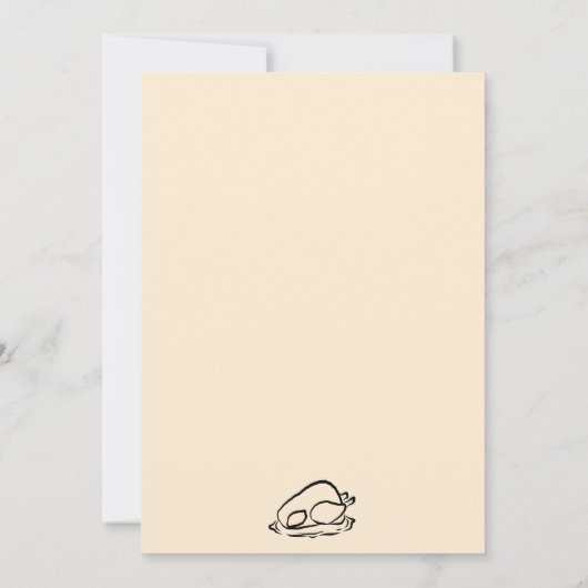 Hand getrokken krabbel Thanksgiving Dinner Invitat Kaart (Achterkant)