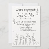 Hand getrokken krabbel uitnodiging (Voorkant)