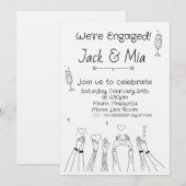 Hand getrokken krabbel uitnodiging (Voorkant / Achterkant)