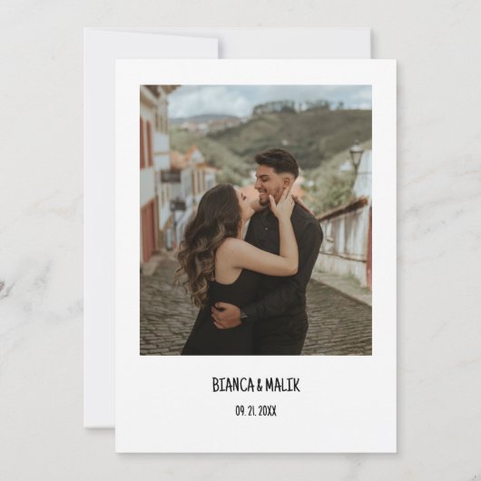 Hand getrokken krabbel zwarte illustratie bruiloft kaart (Achterkant)