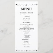 Hand getrokken krabbel zwarte illustratie bruiloft menu (Voorkant)