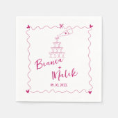 Hand getrokken krabbel zwarte illustratie bruiloft servet (Voorkant)