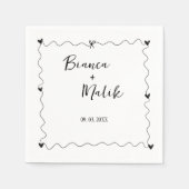 Hand getrokken krabbel zwarte illustratie bruiloft servet (Voorkant)