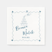 Hand getrokken krabbel zwarte illustratie bruiloft servet (Voorkant)