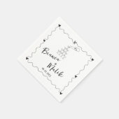 Hand getrokken krabbel zwarte illustratie bruiloft servet (Hoek)