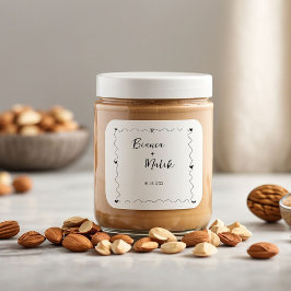 Hand getrokken krabbel zwarte illustratie bruiloft vierkante sticker