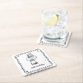 Hand getrokken krabbelcocktail 30e, 40e verjaardag kartonnen onderzetters (Insitu)