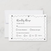 Hand getrokken krabbelillustraties Bruiloft RSVP (Voorkant)