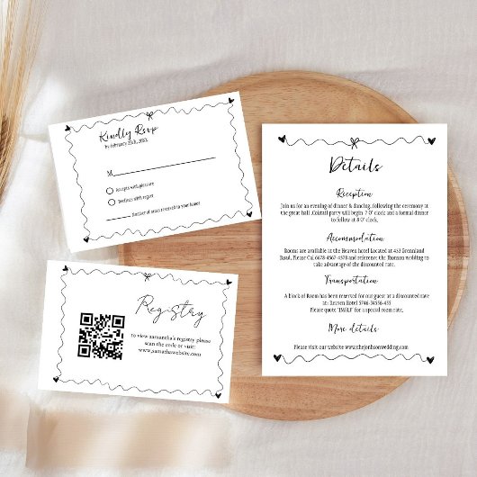 Hand getrokken krabbelillustraties informatiekaartje