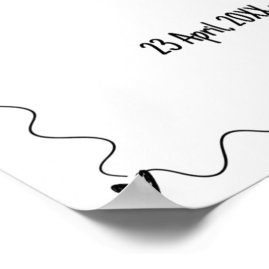 Hand getrokken krabbellijn illustraties bruiloft poster (Hoek)