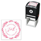 Hand getrokken krans bruiloft Initialen retour adr Zelfinktende Stempel (In situ)