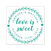 Hand getrokken krans & Elegant Script trouwdatum Zelfinktende Stempel (Design)