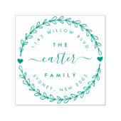 Hand getrokken krans familienaam retouradres zelfinktende stempel (Design)