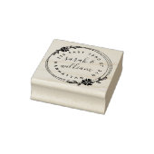 Hand getrokken krans getrouwd paar retour adres rubberstempel (Stempel)