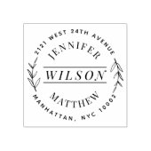 Hand getrokken krans Leuke familienaam retouradres Rubberstempel (Afrduk)