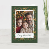 Hand getrokken krans & Preppy Bows Foto Kaart (Voorkant)